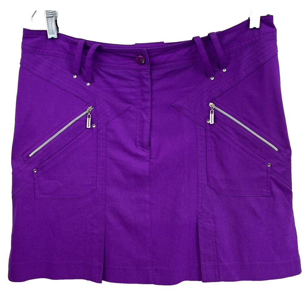 Jamie Sadock Women's Golf Skort Size 14 Purple Skinnylicious Stretch Pippin Zip
